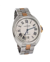 Pre-Owned Cartier Cle de Cartier Automatic Watch in Stainless Steel and Rose Gold 40mm