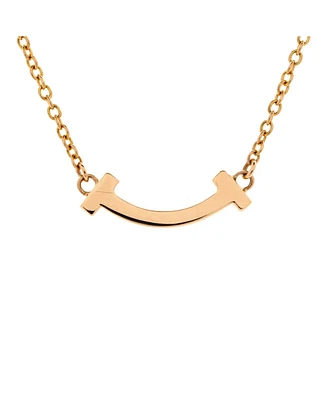 Pre-Owned Tiffany & Co. Mini T Smile Pendant Necklace 18K Gold