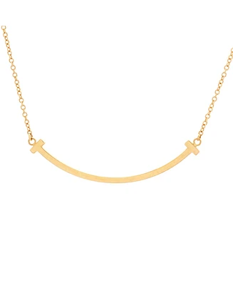 Pre-Owned Tiffany & Co. Small T Smile Pendant Necklace 18K Rose Gold