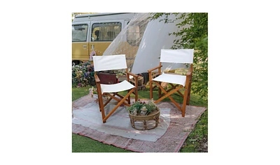 Folding Chair Wooden Director Chair Canvas Folding Chair Folding Chair 2 Pieces/Set