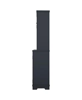 Dark Blue Farmhouse Coffee/Wine Bar Cabinet