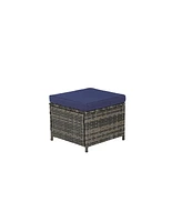 3-Piece Wicker Patio Set, Sofa, Ottomans, All-Weather Rattan