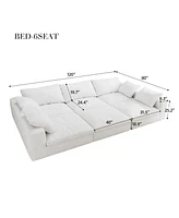 Large size modular cloud sofa 6 seats down sofa bed apartment living room sofa 120"