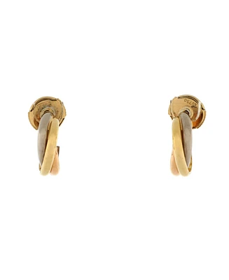 Pre-Owned Cartier 13mm Trinity Hoop Earrings 18K Tricolor Gold