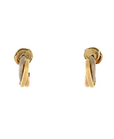 Pre-Owned Cartier 13mm Trinity Hoop Earrings 18K Tricolor Gold
