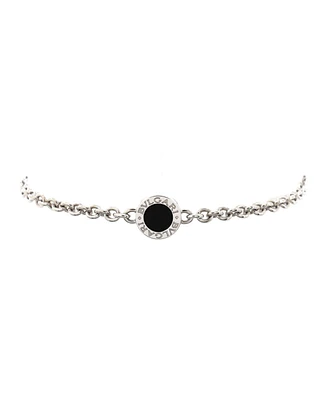 Pre-Owned Bvlgari Bvlgari Bvlgari 3 Station Bracelet 18K White Gold with Onyx