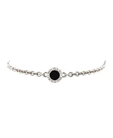 Pre-Owned Bvlgari Bvlgari Bvlgari 3 Station Bracelet 18K White Gold with Onyx
