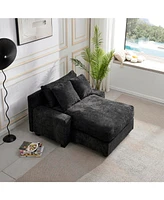 Modern Luxury Sofa Couch for Living Room Quality Chenille Upholstery Sleeper Sofa Bed Daybed Black Chenille