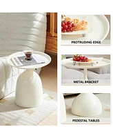 3-Minutes Assembly Premium Metal Side Tables with Raised Edges