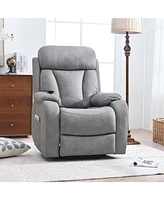 Electric Power Lift Recliner Chair for Elderly, Fabric Recliner Chair for Seniors, Home Theater Seating, Living Room Chair, Side Pocket, Remote Contro