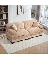 Khaki Chenille Sectional Sofa Sleeper