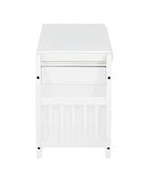 Retro Multifunctional Storage Bench with Cushion and Curved Side Panel for Entrance and Living Room (Black