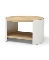 31" Round Coffee Table with Storage Shelf