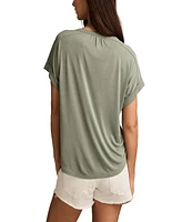 Lucky Brand Women's Sandwash Short Sleeve Button Front Shirt