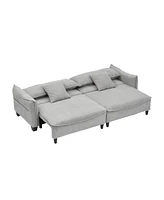 Cozy Corduroy Sofa Bed with Pillows for Living Room