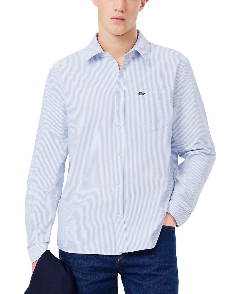 Lacoste Men's Cotton Oxford Raye Button Down Shirt - EZP