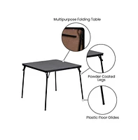 Foldable Card Table With Vinyl Top - Game Portable