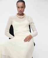 Mango Women's Semi-Transparent Combination Dress