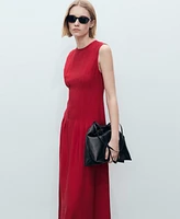 Mango Women's Pleated A-Line Dress