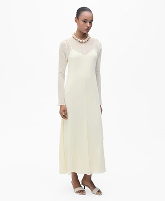Mango Women's Semi-Transparent Combination Dress