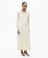 Mango Women's Semi-Transparent Combination Dress