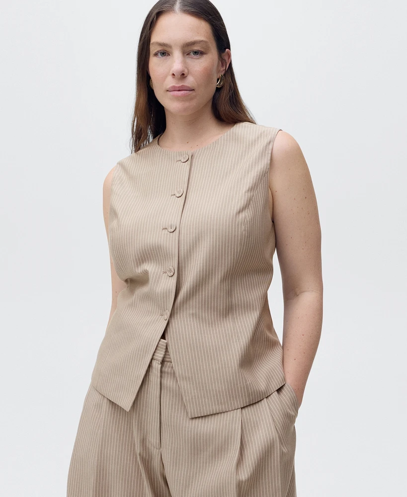 Mango Women's Striped Lyocell Suit Vest
