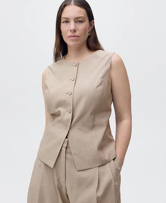 Mango Women's Striped Lyocell Suit Vest