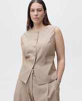 Mango Women's Striped Lyocell Suit Vest