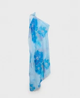 Mango Women's Asymmetrical Floral Scarf Dress