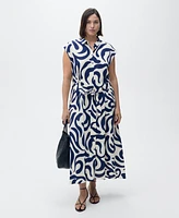 Mango Women's Belt Printed Shirt Dress