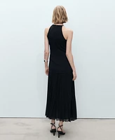 Mango Women's Combined Fabric A-Line Dress