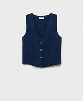 Mango Women's Denim-Effect Lyocell Vest