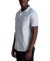 Karl Lagerfeld Paris Men's Plaid Short Sleeve Woven Shirt