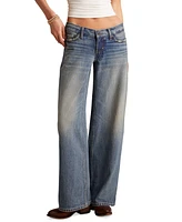 Lucky Brand Juniors' Cotton Super Low Rise Ultra Wide Jeans