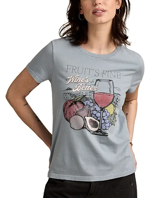 Lucky Brand Women's Cotton Fruit Is Fine Graphic T-Shirt