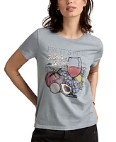 Lucky Brand Women's Cotton Fruit Is Fine Graphic T-Shirt