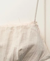 Mango Women's Frayed Neckline Cotton Dress