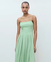 Mango Women's Pleated A-Line Dress