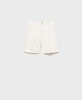 Mango Women's Pleated Denim Bermuda Shorts