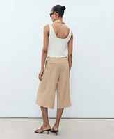 Mango Women's Lyocell Pleated Bermuda Shorts