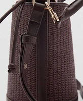 Mango Women's Small Raffia Bucket Bag