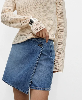 Mango Women's Denim Skorts