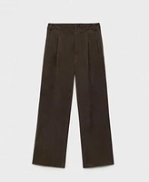 Mango Women's Pleated Straight-Fit Lyocell Pants