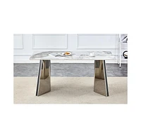 Pandora Patterned Dining Table with Butterfly Legs (63"x31.5x30")