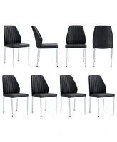 Black Pu Comfort Dining Chairs (Set of 8)