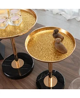 Adjustable Side Table with Marble Top (2-Pack)