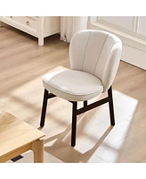 1 Pc Wooden Frame Upholstered Shell Dining Chair,Modern Armless Chairs Comfor Kitchen Chairs for Living Room,Restaurant