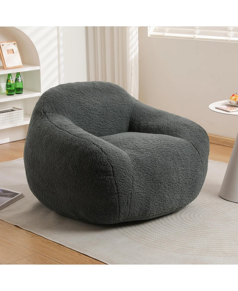 Comfy Bean Bag Chair with Armrest and Memory Foam Filler