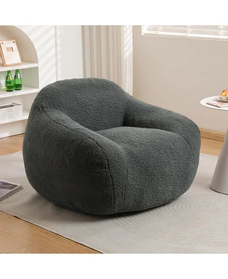 Comfy Bean Bag Chair with Armrest and Memory Foam Filler
