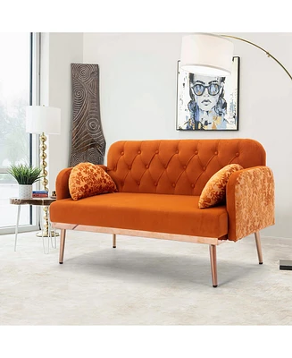 Velvet Sofa, Accent Sofa .Loveseat Sofa With Metal Feet